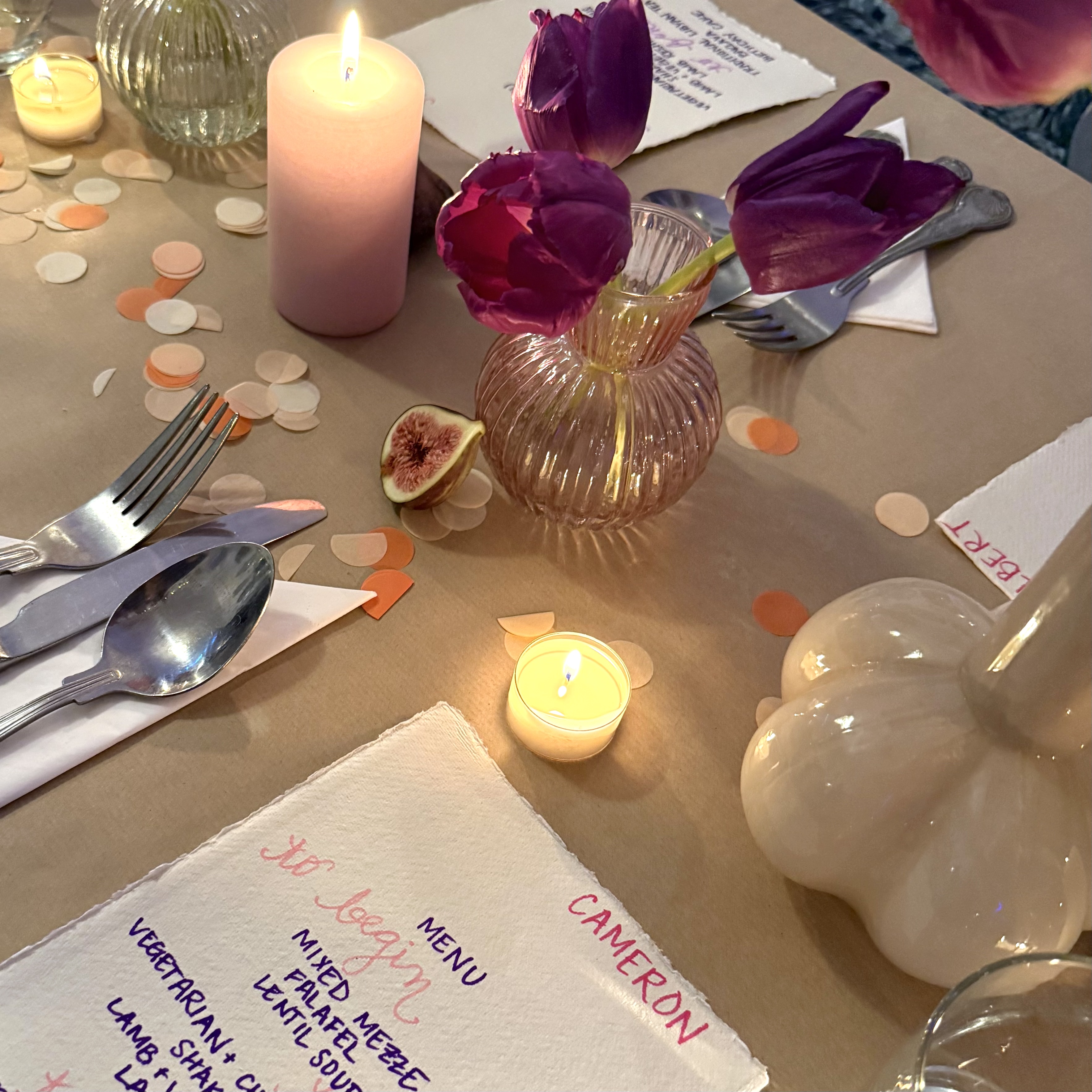 Drinks and macarons spread